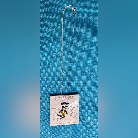 November birthstone silver person pendant & chain - Picture 5 of 11